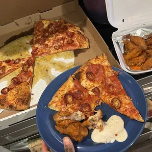 Extreme Pepperoni Pizza, Bone In Wings