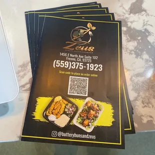 The menu!!!