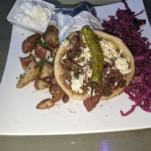 a plate of food on a table