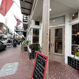 Outside, front of restaurant