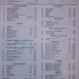 Menu as of Apr 21, 2021