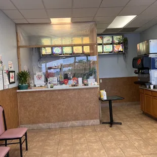 a view of the dining area