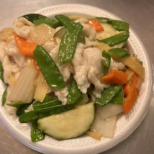 a plate of mixed vegetables