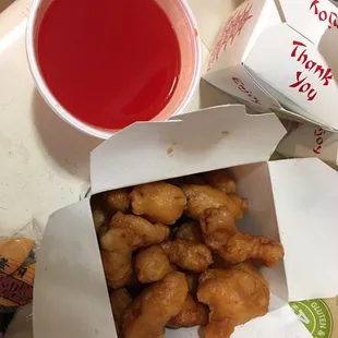 Sweet and sour chicken (those are nuggets of deliciousness right there!)