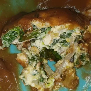 Awful egg foo young full of lettuce?? Yuck!