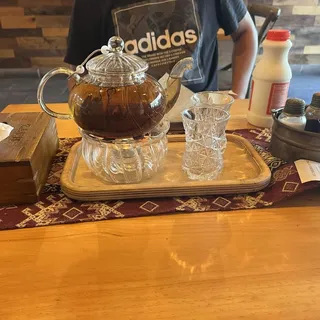 Hot tea (kettle) cinnamon and nuts