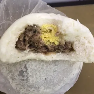 the inside of a bun