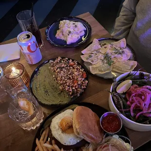 a table full of food