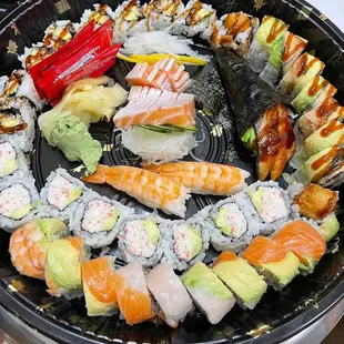Sushi, sashimi and sushi roll-Party Tray