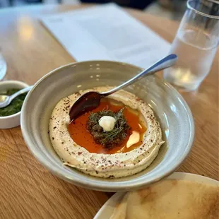 Curried lamb and apricot hummus
