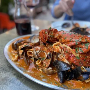 Seafood over handmade pasta, to die for!