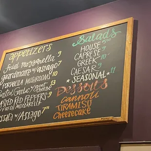 Menu board