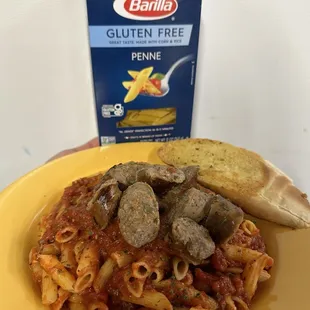 Serves gluten free pasta