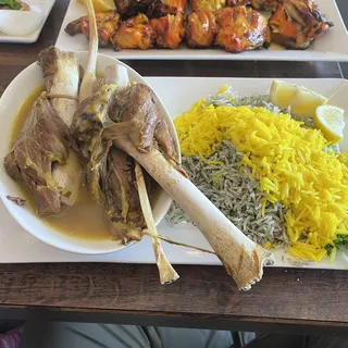 Baghali Polo with Lamb Shank