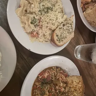 Bow - Tie pasta and Jambalaya