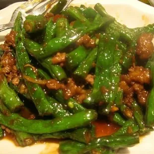 Green Beans w/black bean sauce &amp; shrimp