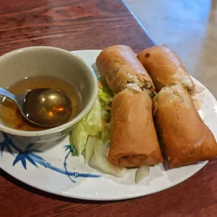 Crispy, delicious spring rolls.