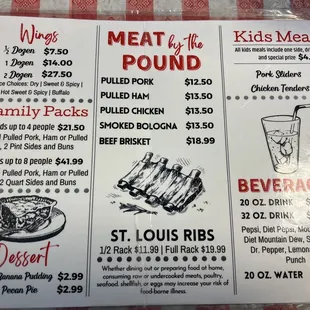 menu