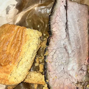 1lb Brisket with Side of Cornbread