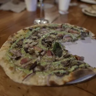 a half eaten pizza