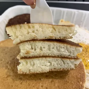 Fluffy pancake side view