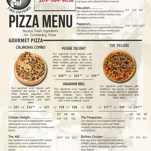 Updated menu as of 4/1/2024