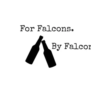 a bottle of beer with the words for falcons by falcons