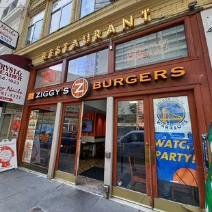 the front of the restaurant