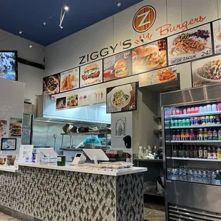 the restaurant's counter