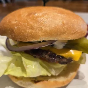 The "Halal Burger".  (Close-up)