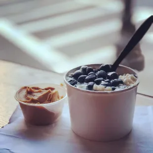 blueberries and peanut butter