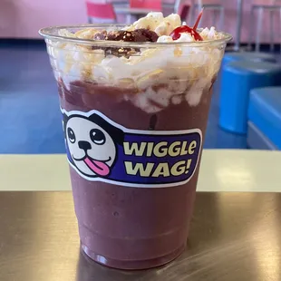 Acai smoothie with coconut whip