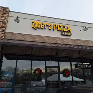 the front of the restaurant