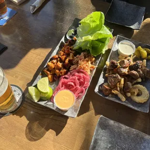 Lettuce wraps and steak bites!