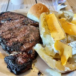 Ribeye and baked potato