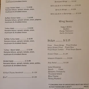 the menu