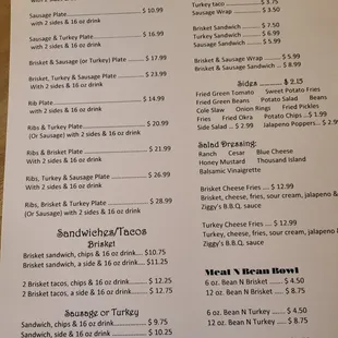 the menu