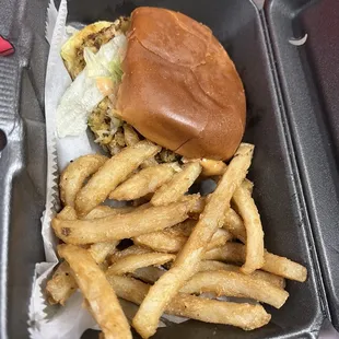 Crab Cake sandwich and fries