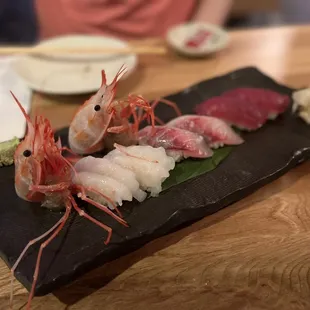 Sushi a La carte: shrimp, amberjack &amp; local tuna