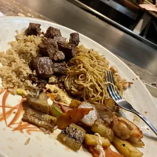 Kids steak a ton of food and he loved it