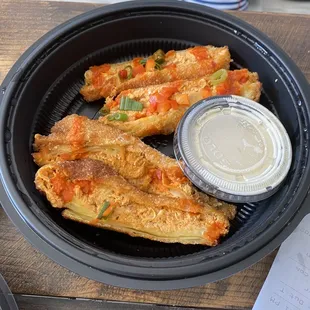 Buffalo chicken egg roll