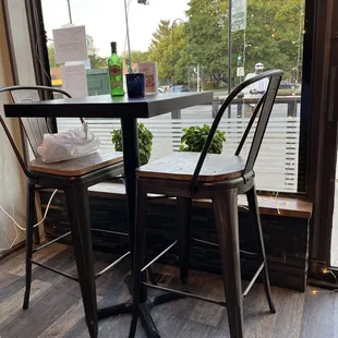 a table and chairs