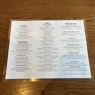 menu