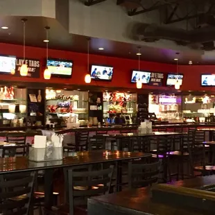 the bar and televisions