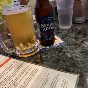 a beer and menu