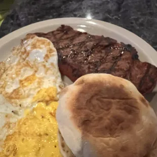 Steak and eggs