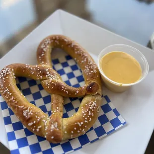 a pretzel and mustard