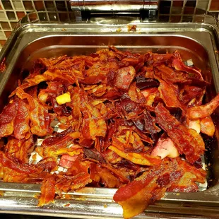 Breakfast Buffet. Bacon. Crisp.