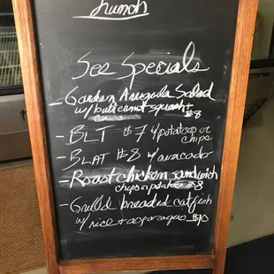 Lunch menu