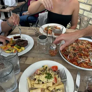 Rigatoni and Italian Sausage, Penne Bolognese, 8 oz. Filet, Italian Classic Pizza